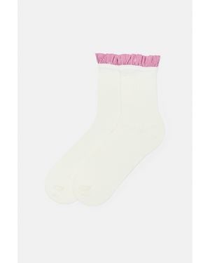 Pull&Bear Chaussettes Combinées Volant Popeline - Blanc