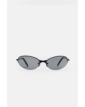 Pull&Bear Lunettes De Soleil Ovales Métalliques - Noir