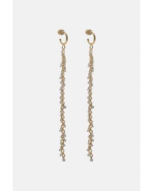 Pull&Bear Orecchini Lunghi Con Brillantini - Bianco