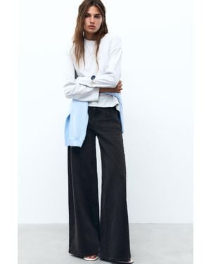 Pull&Bear Jean Super Wide Leg Confort - Bleu