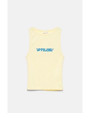 Pull&Bear Débardeur Jaune À Inscription