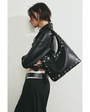 Pull&Bear Schoudertas Met Studs - Grijs