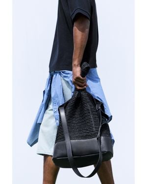 Pull&Bear Borsa Shopper Intrecciata - Blu