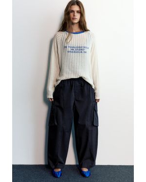 Pull&Bear Barrel Cargobroek - Zwart