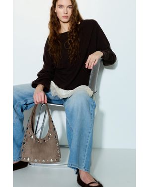 Pull&Bear Borsa A Spalla Con Borchie - Grigio