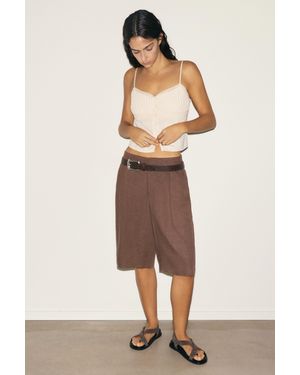 Pull&Bear Rustieke Bermuda Met Bandplooi - Blauw