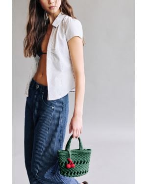 Pull&Bear Borsa Intrecciata Con Decorazione - Blu