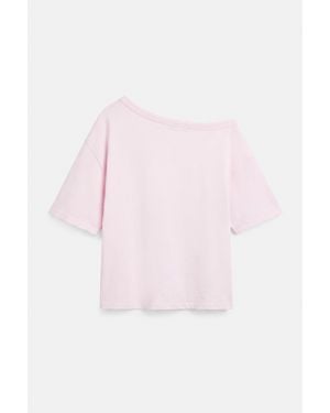 Pull&Bear Asymmetrisch T-Shirt Met Korte Mouw - Roze