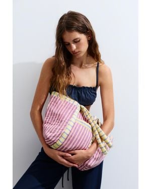 Pull&Bear Gestreept Shopper - Roze
