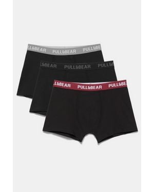 Pull&Bear Pacco 3 Boxer - Nero