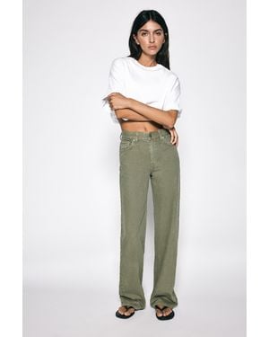 Pull&Bear Jeans Wide Straight Leg Vita Alta - Bianco