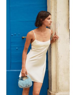 Pull&Bear Vestito Corto Satinato Con Spalline - Blu