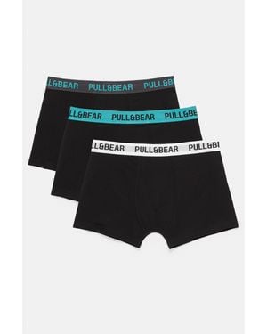 Pull&Bear Pack 3 Boxer - Nero