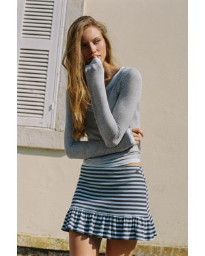 Pull&Bear Gestreepte Minirok Met Volant - Meerkleurig