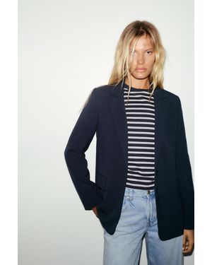 Pull&Bear Basic Blazer - Blauw