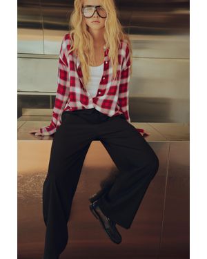Pull&Bear Camicia A Quadri A Maniche Lunghe - Rosso