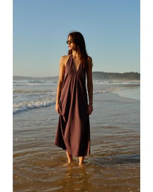 Pull&Bear Midi-Jurk Met Halter - Grijs