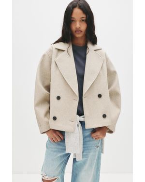 Pull&Bear Korte Jas Van Synthetische Wol - Naturel