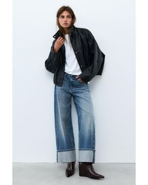 Pull&Bear Bottines En Daim À Talon Compensé - Noir