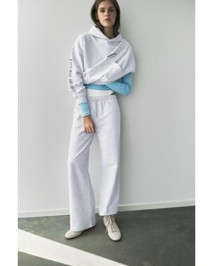 Pull&Bear Pantalon Jogger Wide Leg - Gris