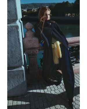 Pull&Bear Cappotto Con Collo Alto E Cintura - Blu