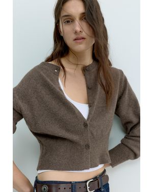 Pull&Bear Kort Vest Met Knopen - Grijs