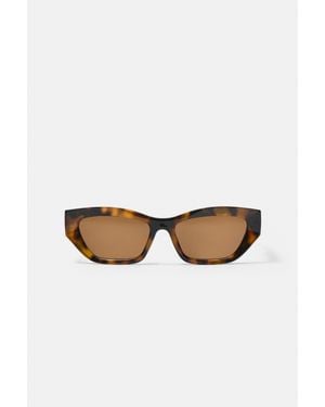 Pull&Bear Cat-Eye Zonnebril Met Schildpadmotief - Wit