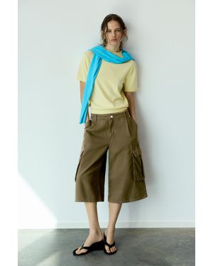 Pull&Bear Lange Cargo Bermuda - Groen