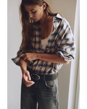 Pull&Bear Camicia A Quadri A Maniche Lunghe - Grigio