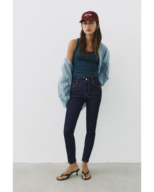 Pull&Bear Jean Skinny Taille Haute - Bleu