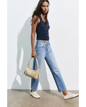 Pull&Bear Borsa A Spalla Craquelé - Blu