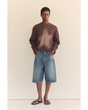Pull&Bear Jorts Met Scheuren - Blauw
