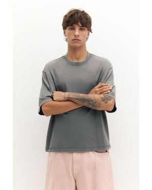 Pull&Bear T-Shirt Boxy Stwd - Gris