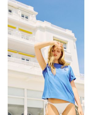 Pull&Bear Slip Bikini Ricamato - Blu