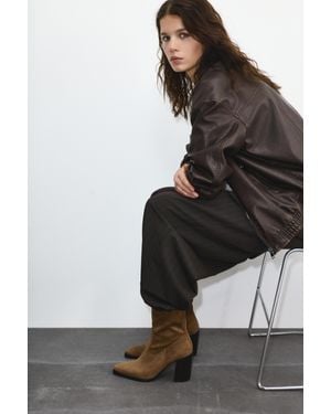 Pull&Bear Stivaletti Con Tacco Cowboy - Marrone