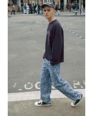 Pull&Bear Jean Baggy Imprimé - Gris