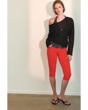 Pull&Bear Leggings Capri A Pois - Rosso