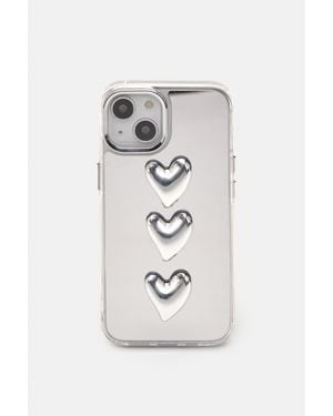 Pull&Bear Coque Iphone Miroir Cœurs - Blanc