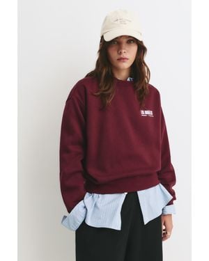 Pull&Bear Felpa Grafica Los Angeles - Rosso