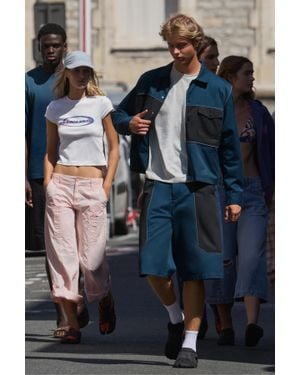 Pull&Bear Bermuda Con Pannelli Pleasures X Stwd - Blu