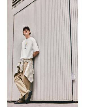 Pull&Bear T-Shirt Relaxed Fit Imprimé Gobelet - Gris