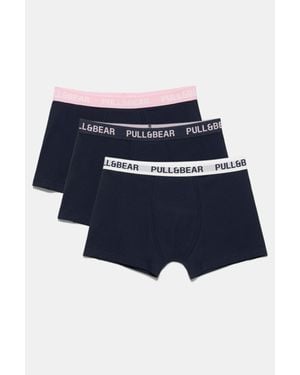 Pull&Bear Pacco 3 Boxer - Blu
