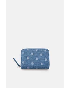 Pull&Bear Denim Portemonnee Met Stippen - Blauw