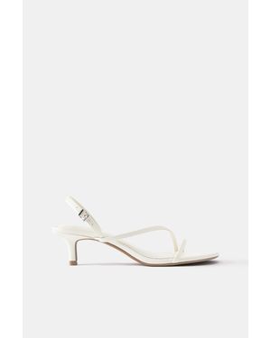 Pull&Bear Sandalen Met Hak En Bandjes - Wit