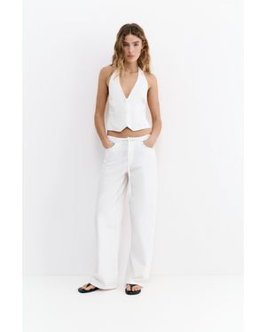 Pull&Bear Jeans Baggy Bianchi Borchie - Bianco