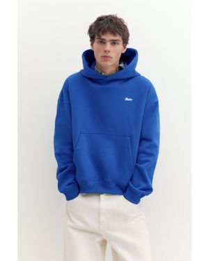 Pull&Bear Felpa Boxy Con Cappuccio Stwd - Blu
