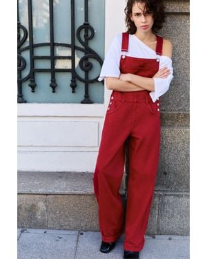Pull&Bear Salopette Longue En Jean - Rouge