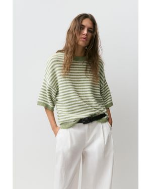 Pull&Bear Pull Boxy Manches Courtes - Neutre