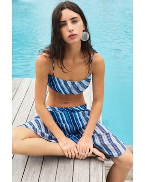 Pull&Bear Top À Bretelles Rayé - Bleu