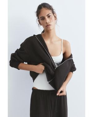 Pull&Bear Felpa Con Cappuccio E Cerniera - Nero